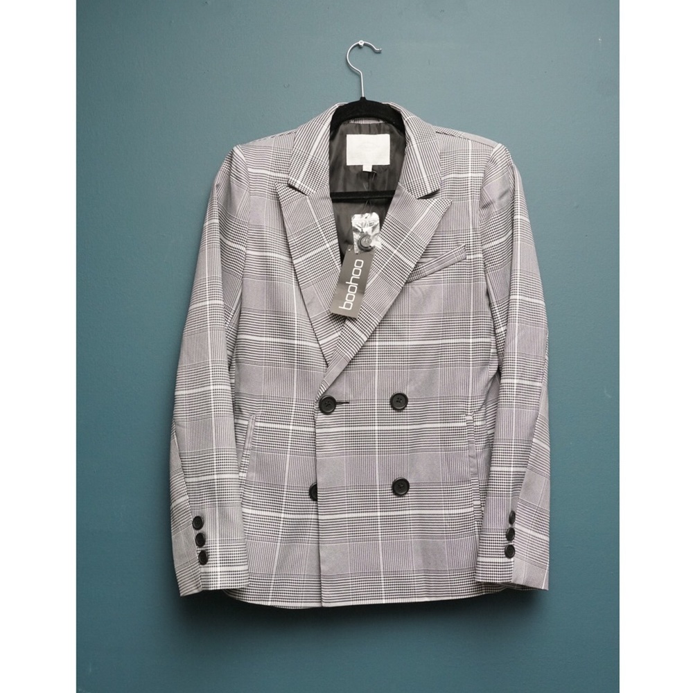 Boohoo Isabella Premium Check Tailored Blazer
